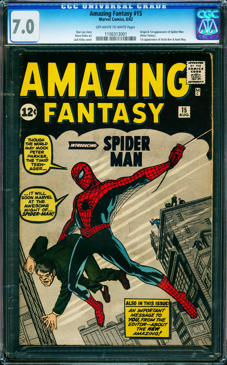 ComicConnect - AMAZING FANTASY #15 - CGC F/VF: 7.0