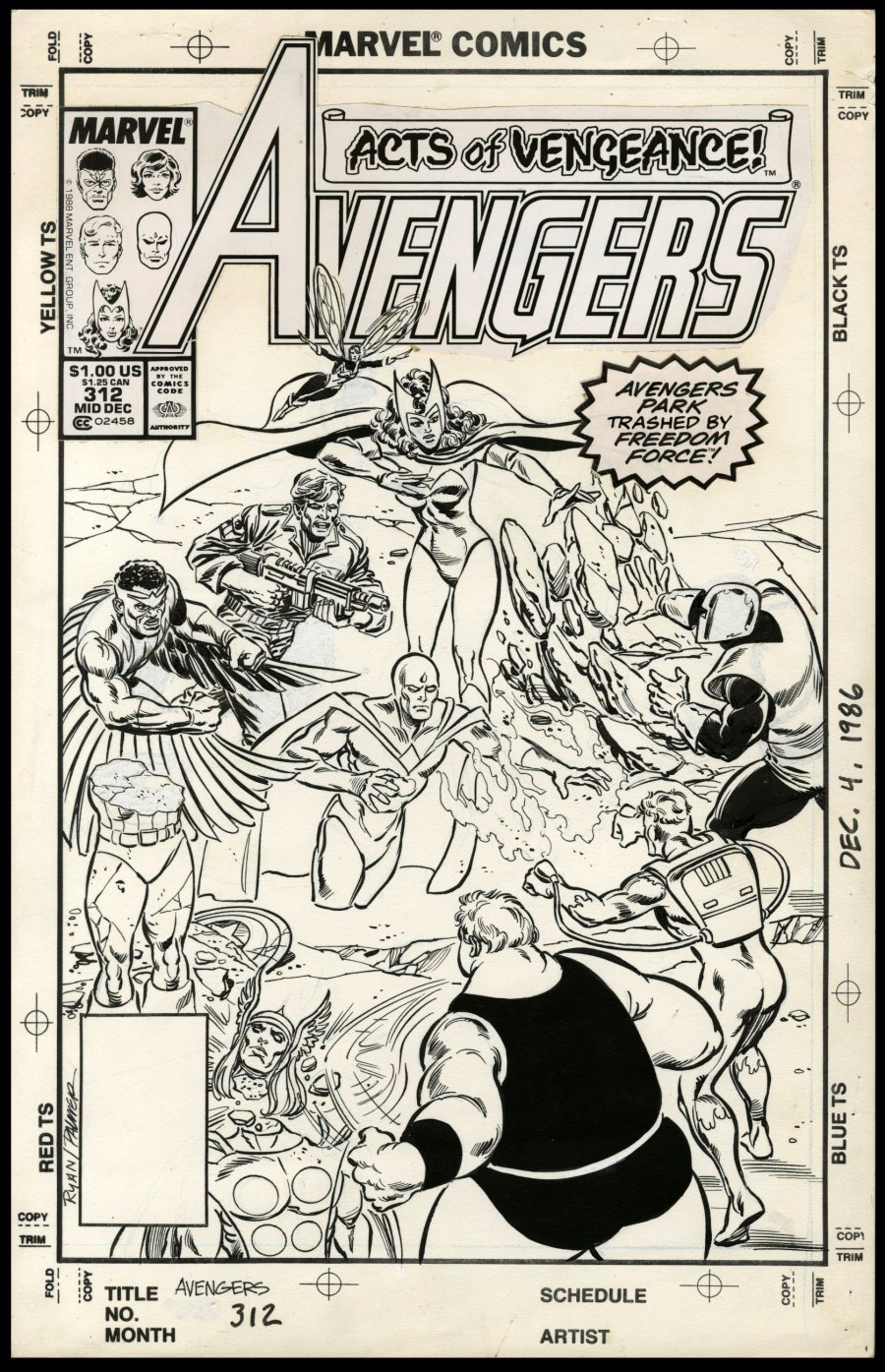 avengers comic strip black and white