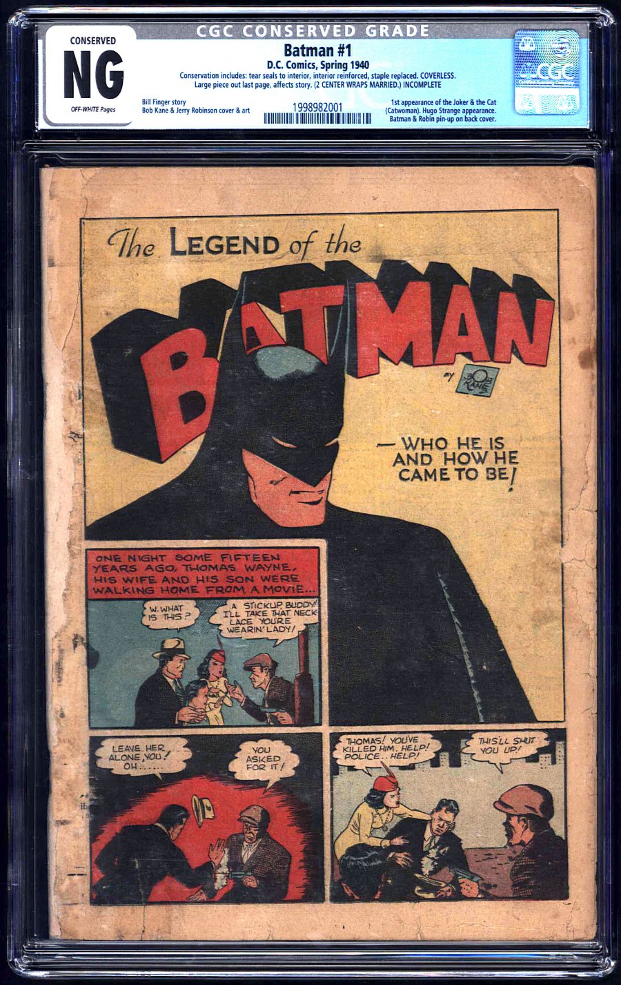 ComicConnect - BATMAN (1940-2011) #1 - CGC No Grade: 