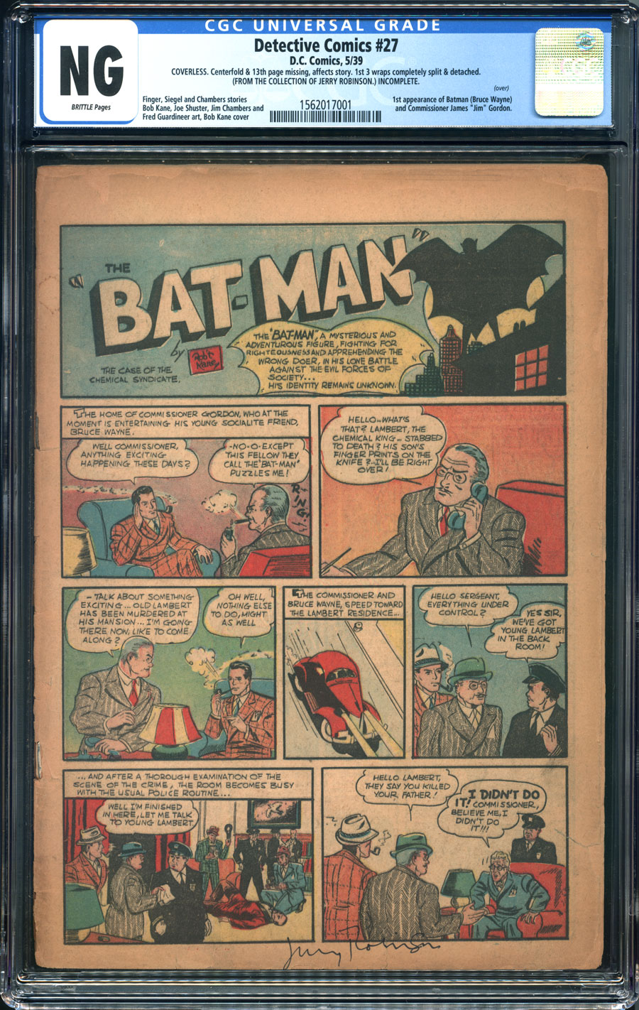 ComicConnect - DETECTIVE COMICS (1937-2011; 2016-) 27 - CGC No Grade: 0.3