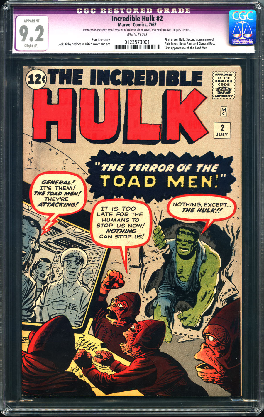 ComicConnect - INCREDIBLE HULK (1962-99) #2 - CGC NM-: 9.2