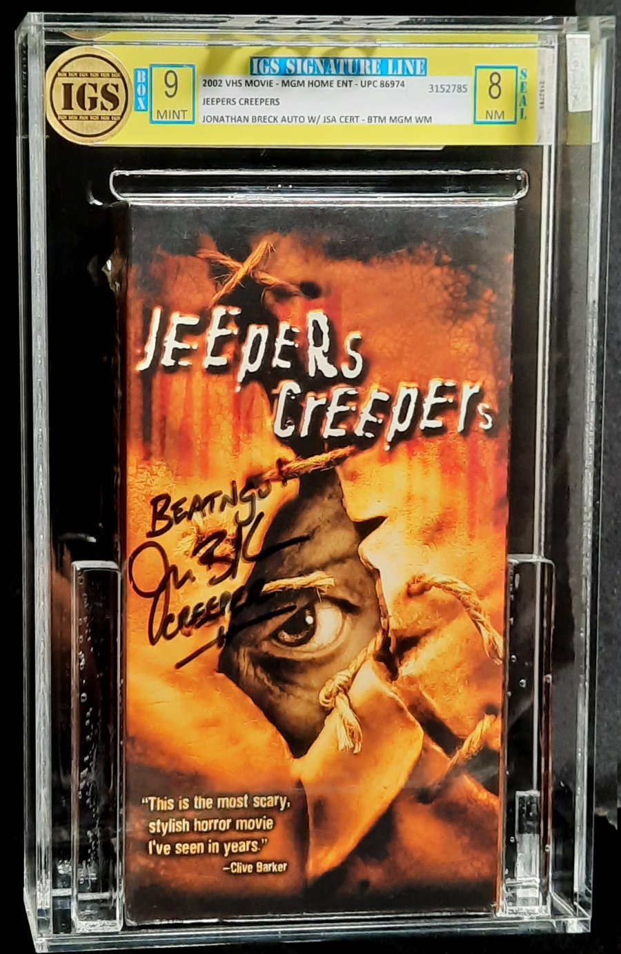 ComicConnect - JEEPERS CREEPERS (VHS) VHS - IGS VF/NM: 9.0