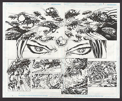 Ken Lashley - ACTION COMICS ANNUAL (2012-14) #3 Double Page Spread Comic Art