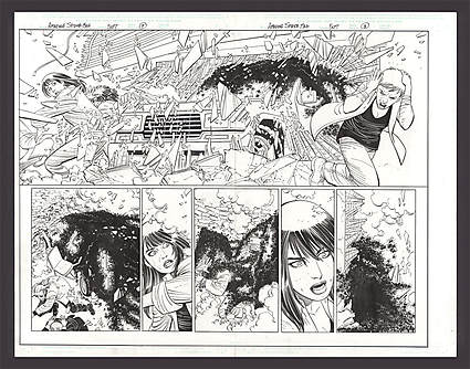 John Romita Jr. - AMAZING SPIDER-MAN (1963-98; 2003-13) #507 Double Page Spread Comic Art