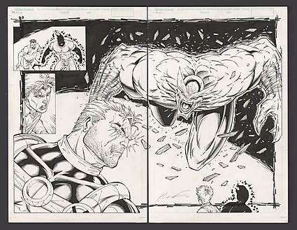 CABLE #73 Double Page Splash Comic Art