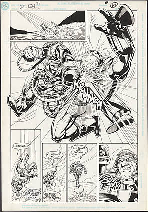 Rafael Kayanan - CAPTAIN ATOM (1987) #31 Half Splash Comic Art