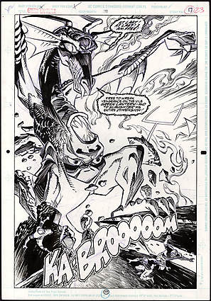 Mark Badger - GREEN LANTERN (1990-2004) #37 Splash Page Comic Art