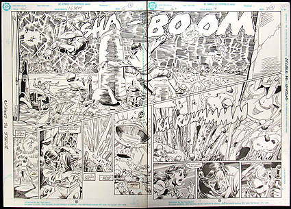 M. D. Bright - GREEN LANTERN (1990-2004) #16 Double Page Spread Comic Art