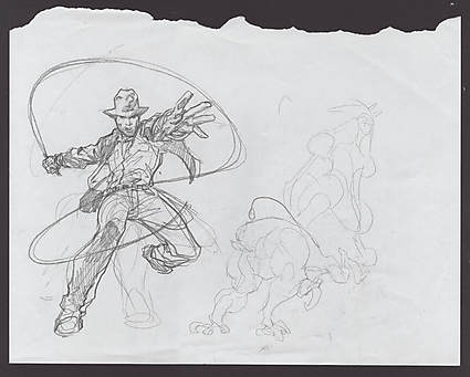 Ken Lashley - INDIANA JONES ORIGINAL ART #0 Preliminary Sketch Comic Art