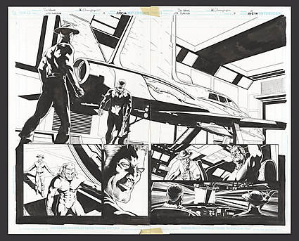 JSA: CLASSIFIED #8 Double Page Splash Comic Art