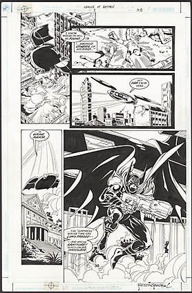 M. D. Bright - LEAGUE OF BATMEN #1 Interior Page Comic Art