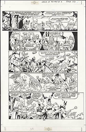 M. D. Bright - LEAGUE OF BATMEN #2 Interior Page Comic Art