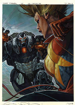 Bianchi, Simone - S BIANCHI MARVEL MASTERPIECES CAPTMARVEL/W.MACHINE Trading Card Art Comic Art