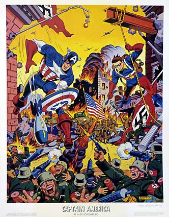 Alex Schomburg - SCHOMBURG CAPTAIN AMERICA PRINT #0 Litho Comic Art