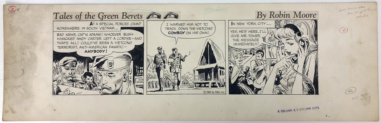 Joe Kubert - TALES OF THE GREEN BERET STRIP ART #2 Strip Art Comic Art